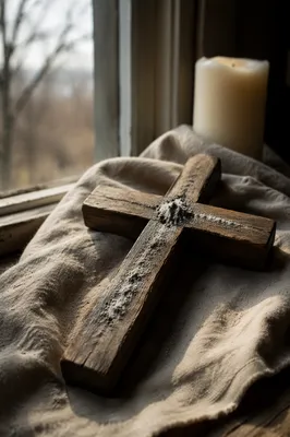 Lent Ashes on Handmade Wooden Cross