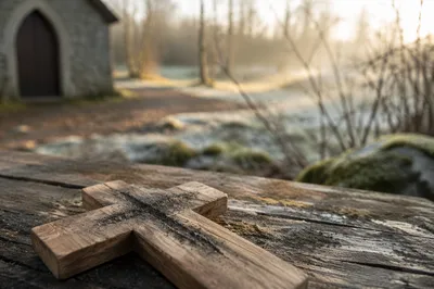 Lenten Ashes on a Wooden Cross