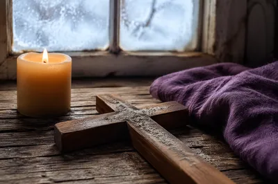 Lent Ashes on a Wooden Cross