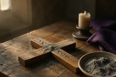 Lent Ashes on a Wooden Cross