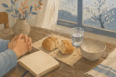 Humble Lenten Bread and Prayer Table