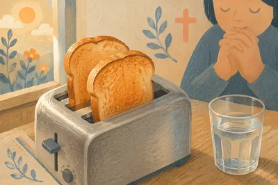 Lent Fasting Bread Water Prayer Scene