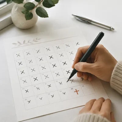 Lent Forty Day Calendar Cross Countdown