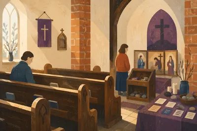 Lent Interactive Prayer Stations in Church