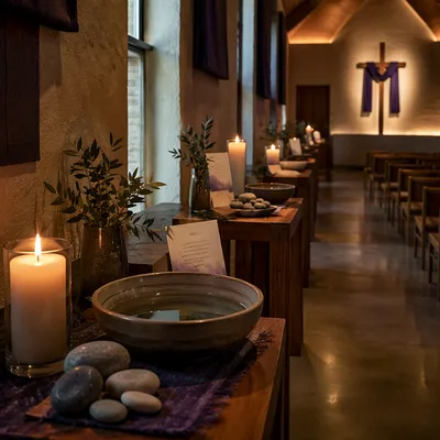 Interactive Lent Prayer Stations in Church
