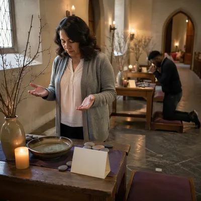 Interactive Lent Prayer Stations in Church