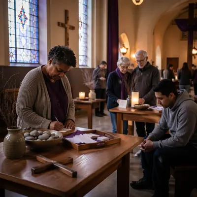 Interactive Lent Prayer Stations in Church