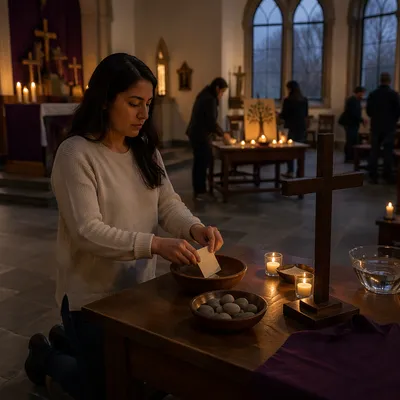 Interactive Lent Prayer Stations in Church