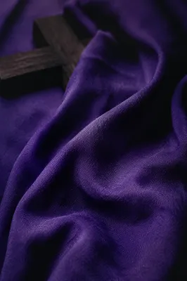 Lenten Cross Draped in Purple Cloth