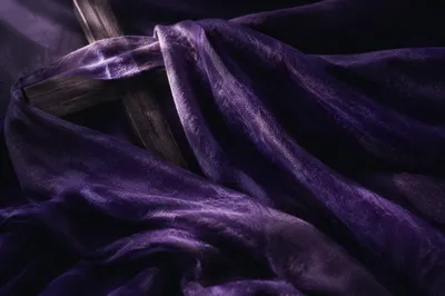 Lenten Cross Draped in Purple Cloth