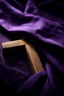 Lenten Cross Draped in Purple Cloth