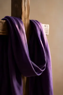 Lenten Cross With Draped Purple Cloth