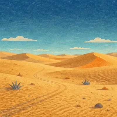 Lenten Desert Wilderness Under Blue Sky