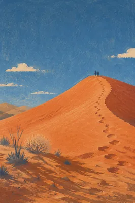 Lenten Desert Wilderness with Distant Walkers