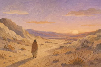 Solitary Lenten Walk Through Desert Dawn