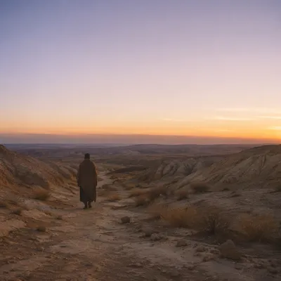 Solitary Dawn Walk in Lenten Desert