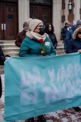 Winter Justice Gathering at Church Entrance