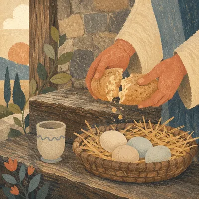 Maundy Thursday Bread Breaking Communion Still Life