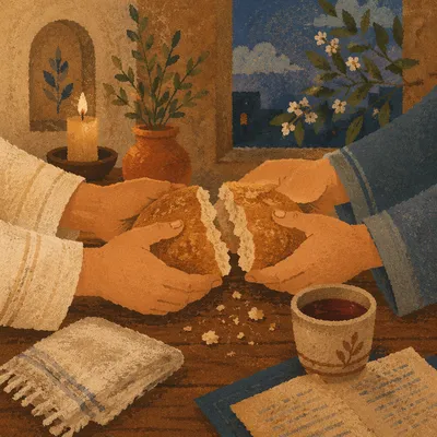 Maundy Thursday Communion Bread at Candlelight
