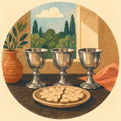 Maundy Thursday Communion Bread and Chalices