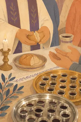 Maundy Thursday Communion Bread Breaking Scene