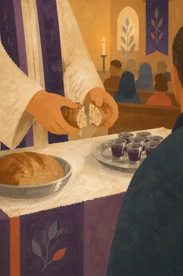 Maundy Thursday Communion Bread Breaking Scene