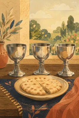 Maundy Thursday Communion Bread and Chalices