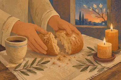 Maundy Thursday Bread Breaking at Dusk