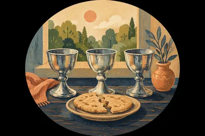 Maundy Thursday Communion Bread and Chalices