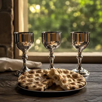 Maundy Thursday Communion Bread and Chalices