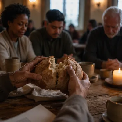 Maundy Thursday Communion Bread Breaking Scene