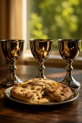 Maundy Thursday Communion Bread and Chalices