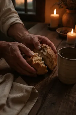 Maundy Thursday Communion Bread Breaking Scene