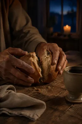 Maundy Thursday Bread Breaking at Dusk