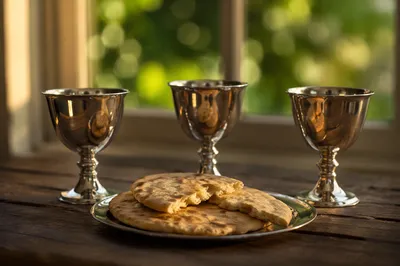 Maundy Thursday Communion Bread and Chalices