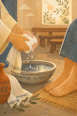 Maundy Thursday Foot Washing Basin Scene