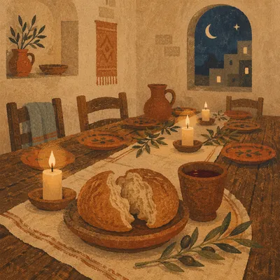 Maundy Thursday Bread and Wine Table