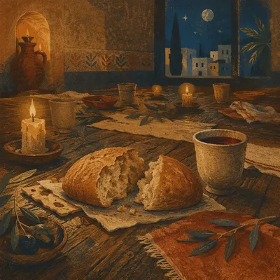 Maundy Thursday Bread and Wine Table