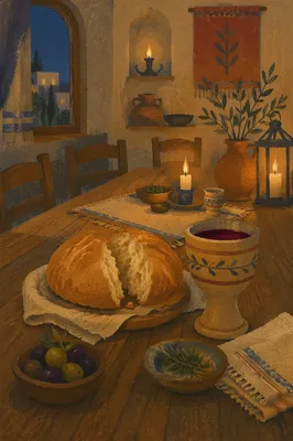 Maundy Thursday Bread and Wine Table