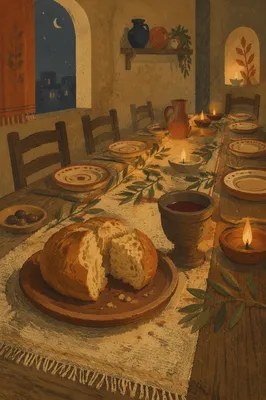 Maundy Thursday Bread and Wine Table
