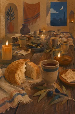 Maundy Thursday Bread and Wine Table