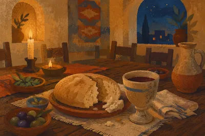 Maundy Thursday Bread and Wine Table