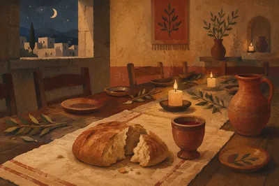 Maundy Thursday Bread and Wine Table
