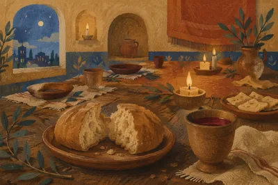 Maundy Thursday Bread and Wine Table