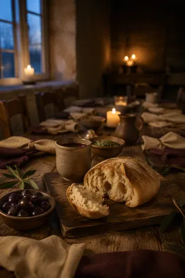 Maundy Thursday Bread and Wine Table