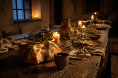 Maundy Thursday Bread and Wine Table