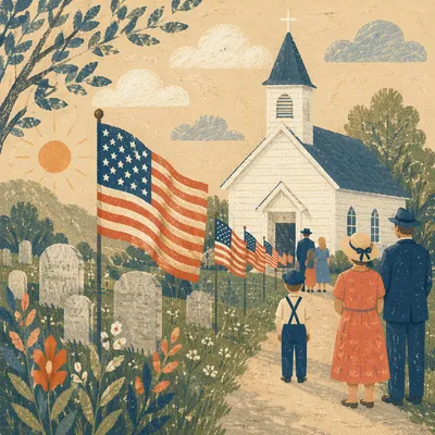 Memorial Day Flags by Country Church