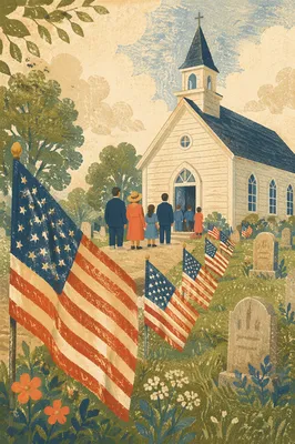Memorial Day Flags by Country Church