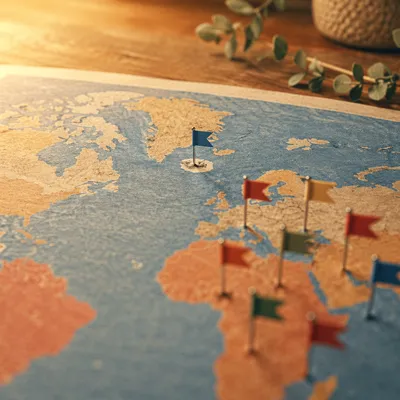Missions Sunday World Map with Prayer Pins