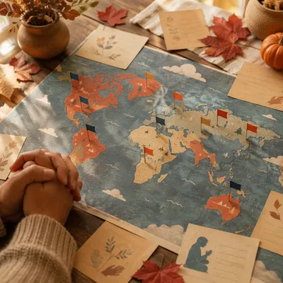 Missions Sunday Prayer Map with Flags